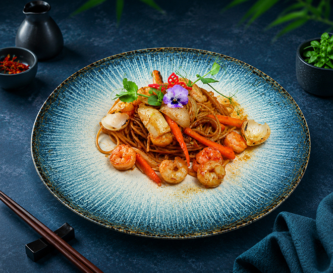 YAKISOBA CU CREVEȚI
